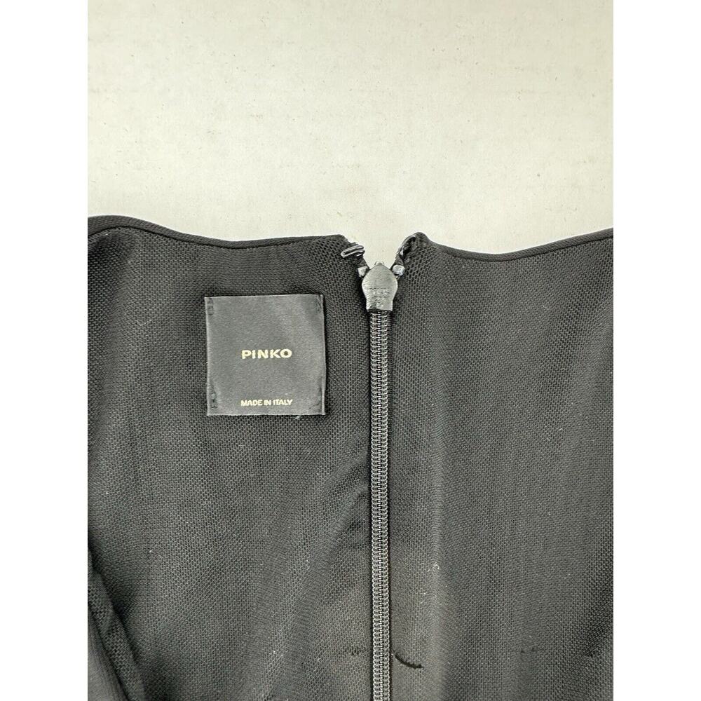 Pinko Dress Sz XS Rouched Party Grunge Holes Black Sexy Cocktail Whimsigoth Emo - Picture 9 of 16